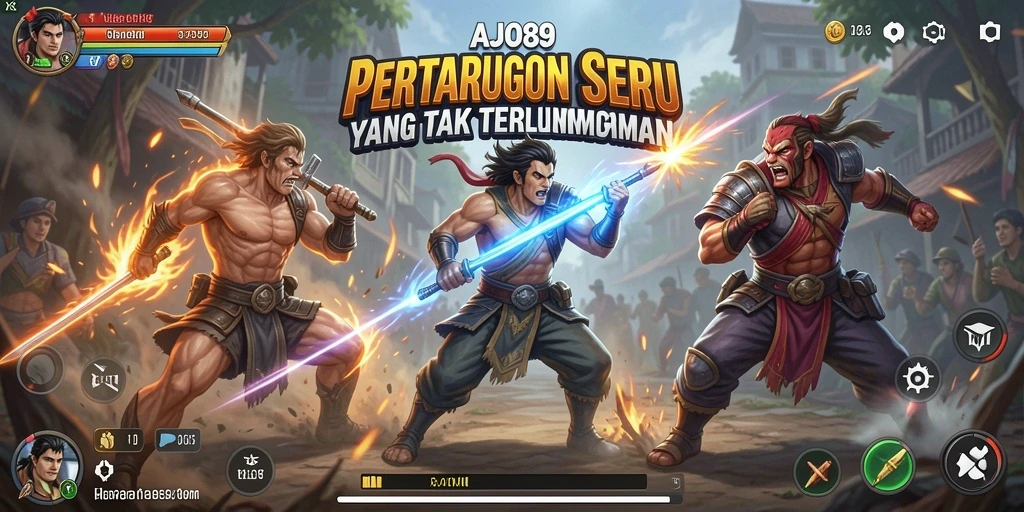 Tampilan gameplay AJO89 yang menegangkan dalam pertarungan Fighting.