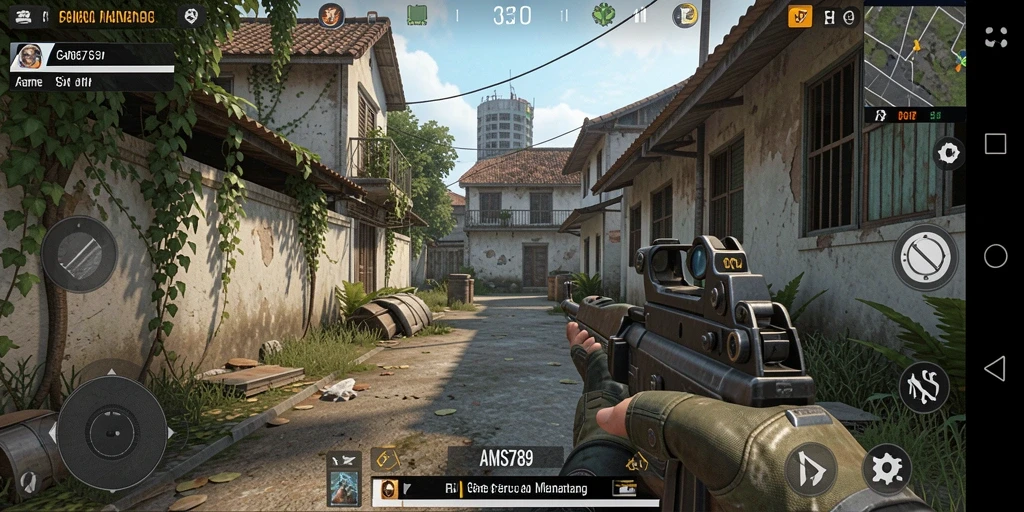 Tangkapan layar permainan AMS789 dengan aksi pertempuran FPS yang mendebarkan.