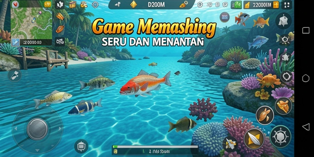 Tampilan gameplay D200M yang mengasyikkan saat memancing.