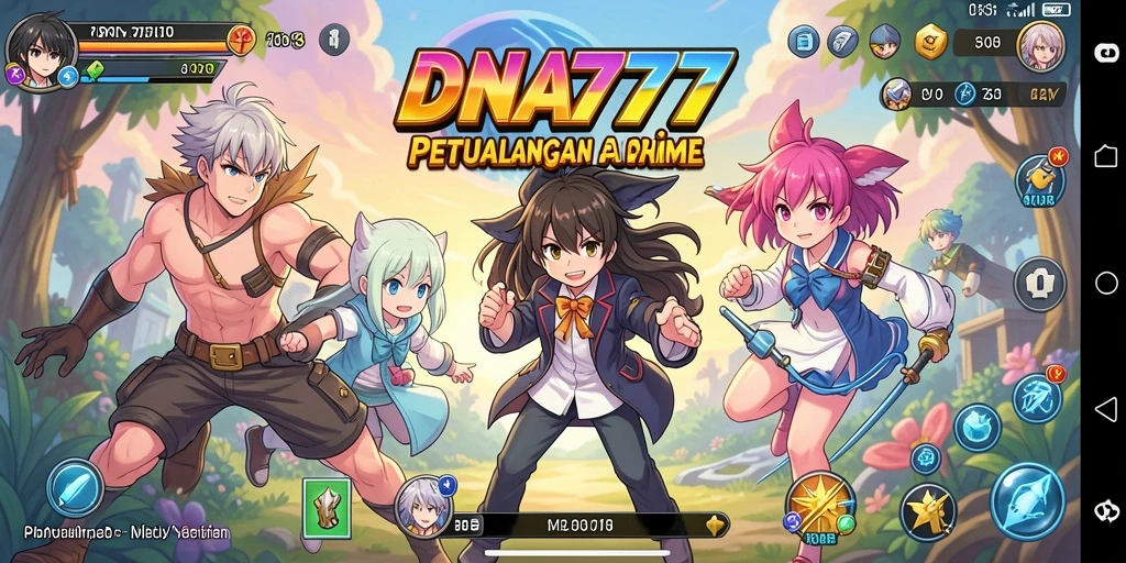 Screenshot gameplay DNA777 menampilkan aksi seru dalam dunia anime.