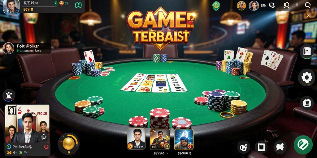 Screenshot F7F7 menunjukkan pemain yang terlibat dalam permainan Poker yang mendebarkan.