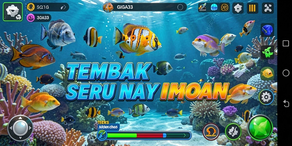 Screenshot gameplay GIGA33 dengan aksi menembak ikan yang seru.