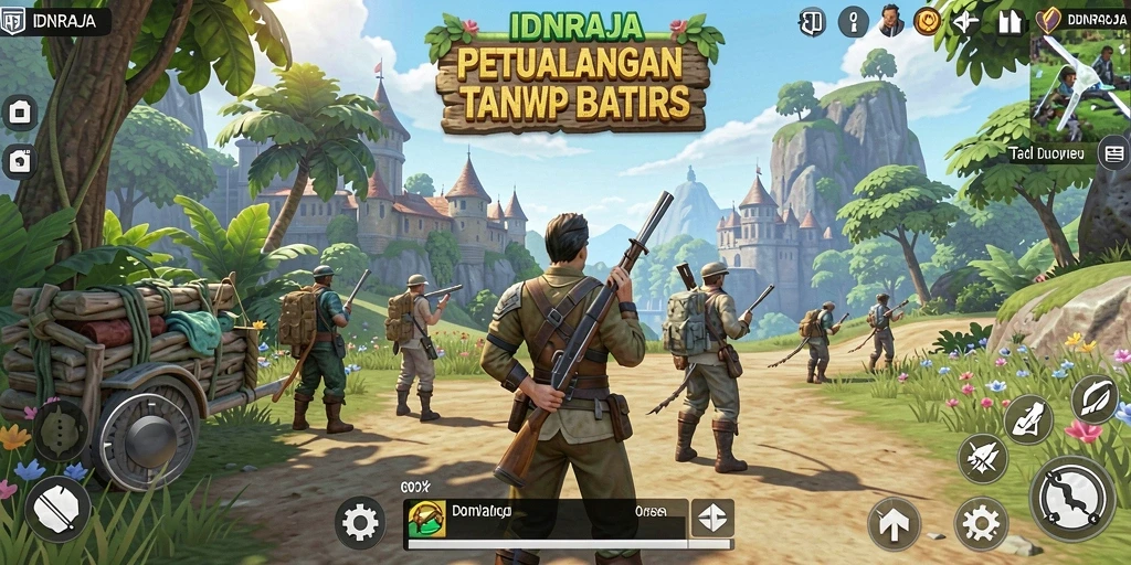 Tampilan gameplay IDNRAJA yang menarik di dunia terbuka.
