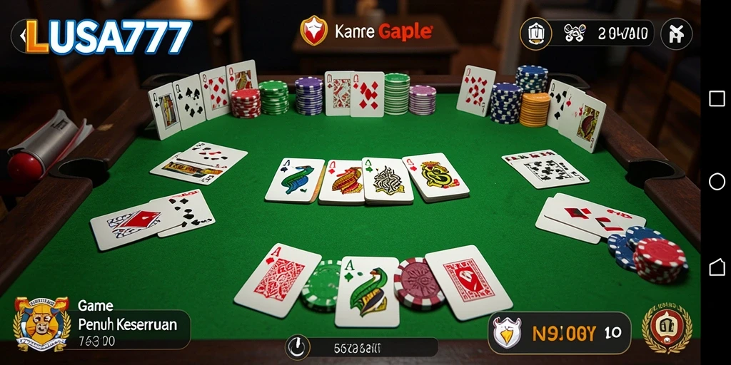 Tampilan gameplay Gaple di LUSA777 yang seru dan interaktif.