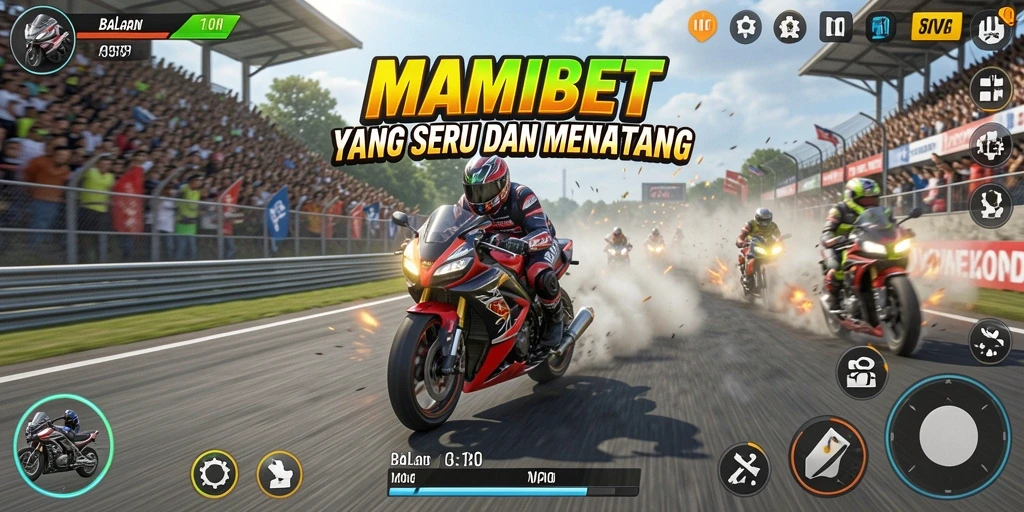 Gameplay seru MAMIBET dengan balapan motor yang menegangkan.