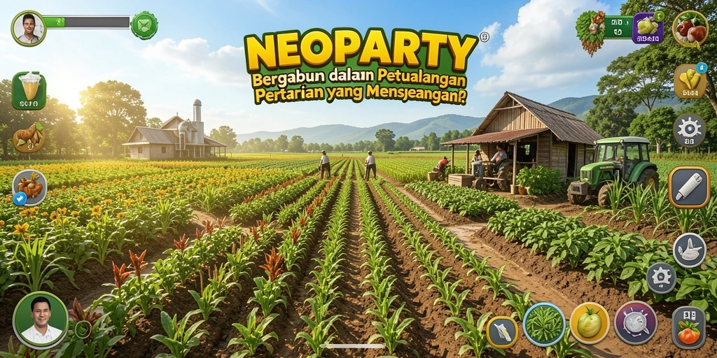 Tampilan menawan dari gameplay pertanian NEOPARTY.