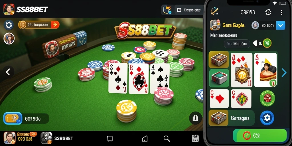 Tampilan menarik dan seru saat bermain Gaple di SS88BET.